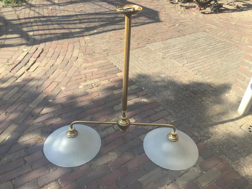 Lamp voor aan plafond messing, Ophalen, Gebruikt, 75 cm of meer