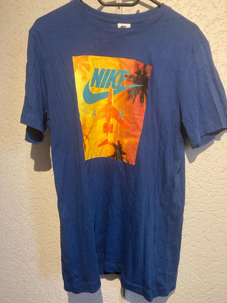Nike Air T-shirt Blauw Maat M, Verzenden, Zo goed als nieuw, Maat 48/50 (M), Blauw