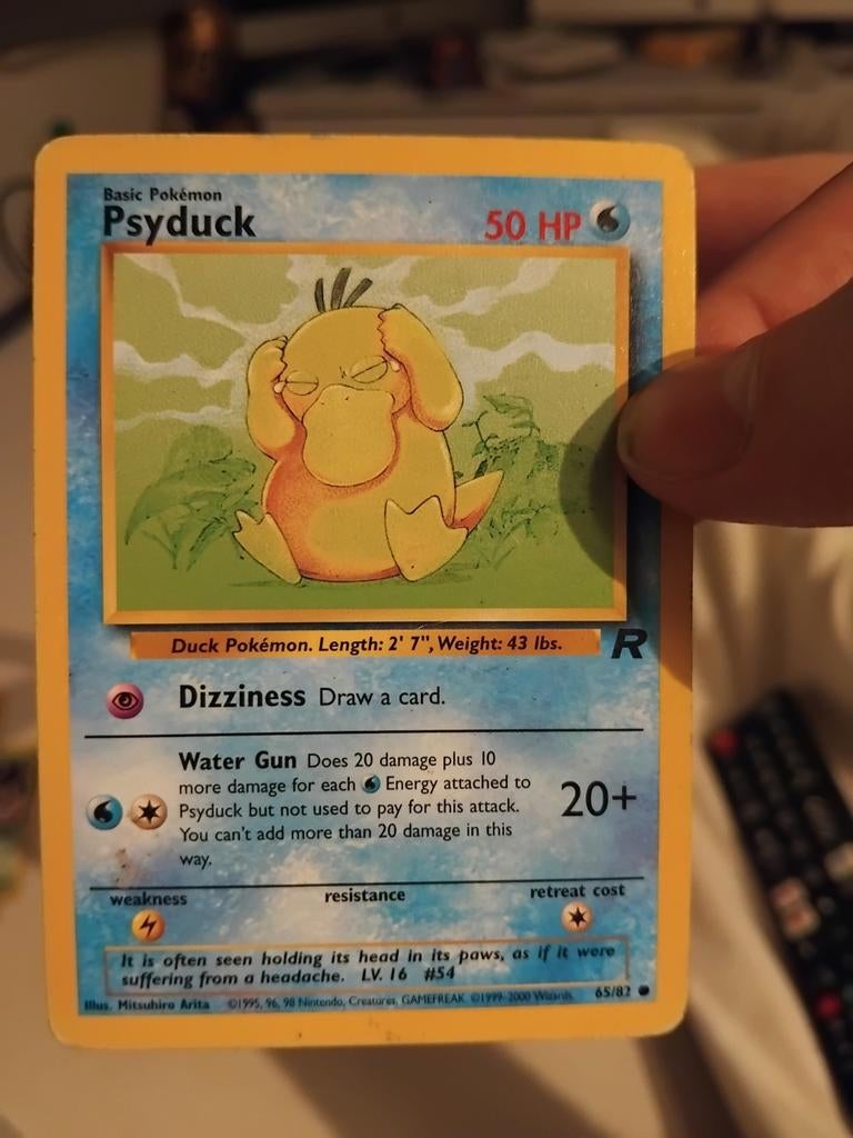 Pokémon Kaart Psyduck team rocket 65/82, Ophalen of Verzenden, Gebruikt, Losse kaart