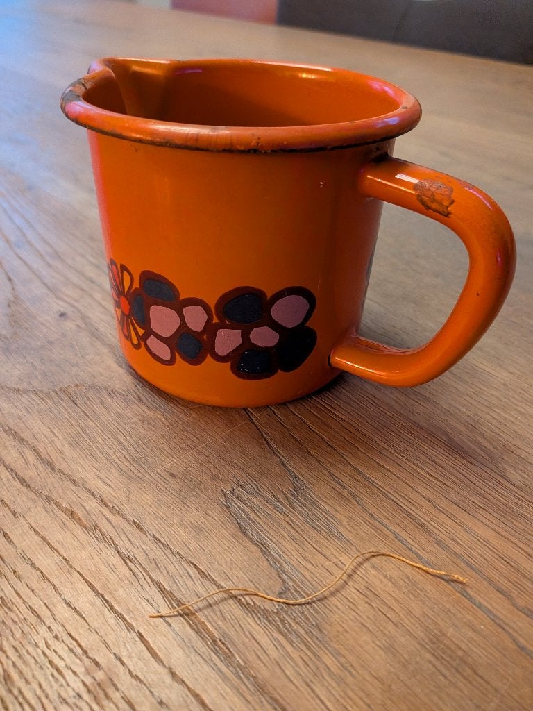 Vintage emaille melkkannetje, Ophalen of Verzenden