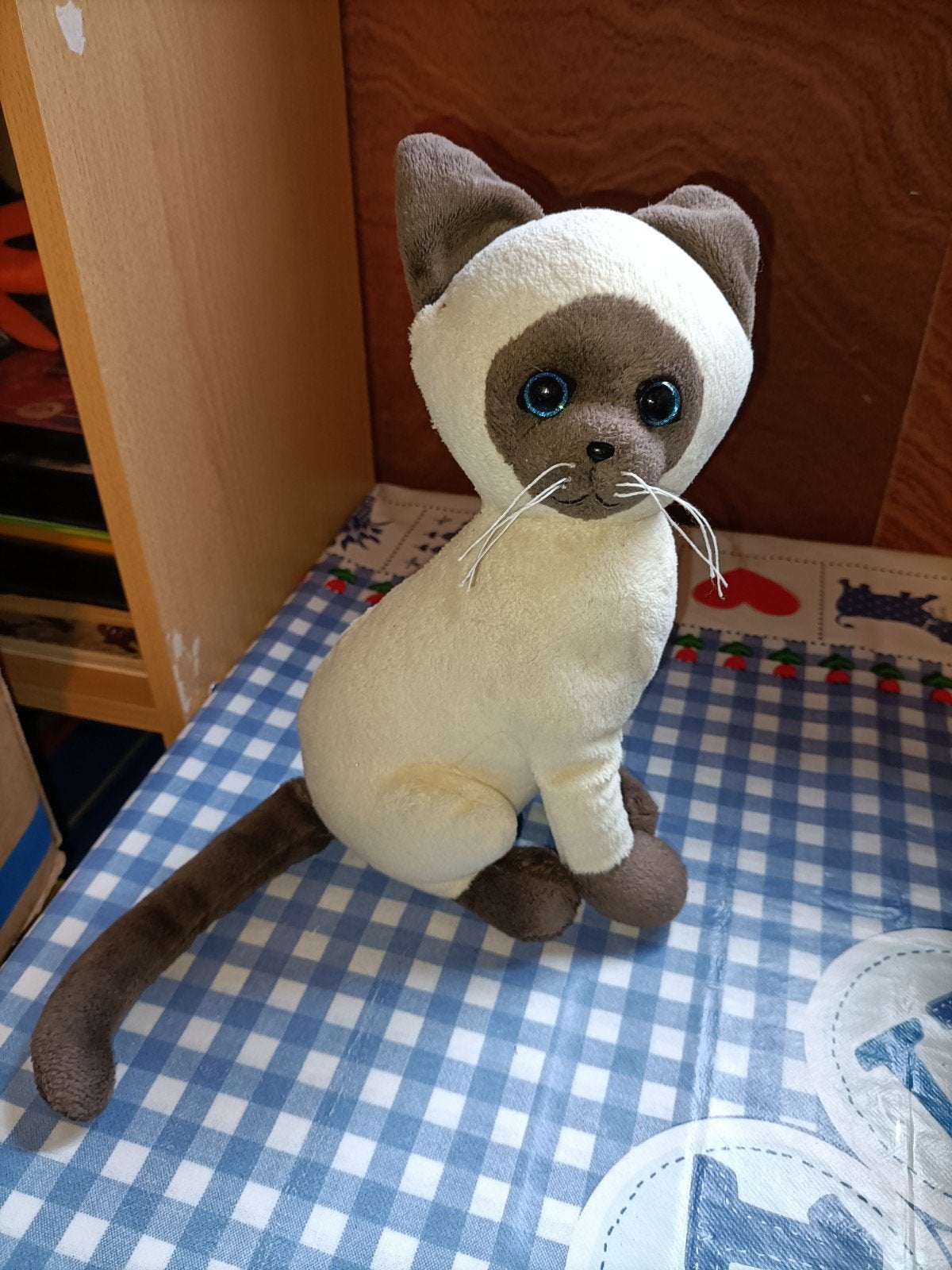 Siamees kat knuffel poes 25 cm groot, Ophalen of Verzenden, Zo goed als nieuw
