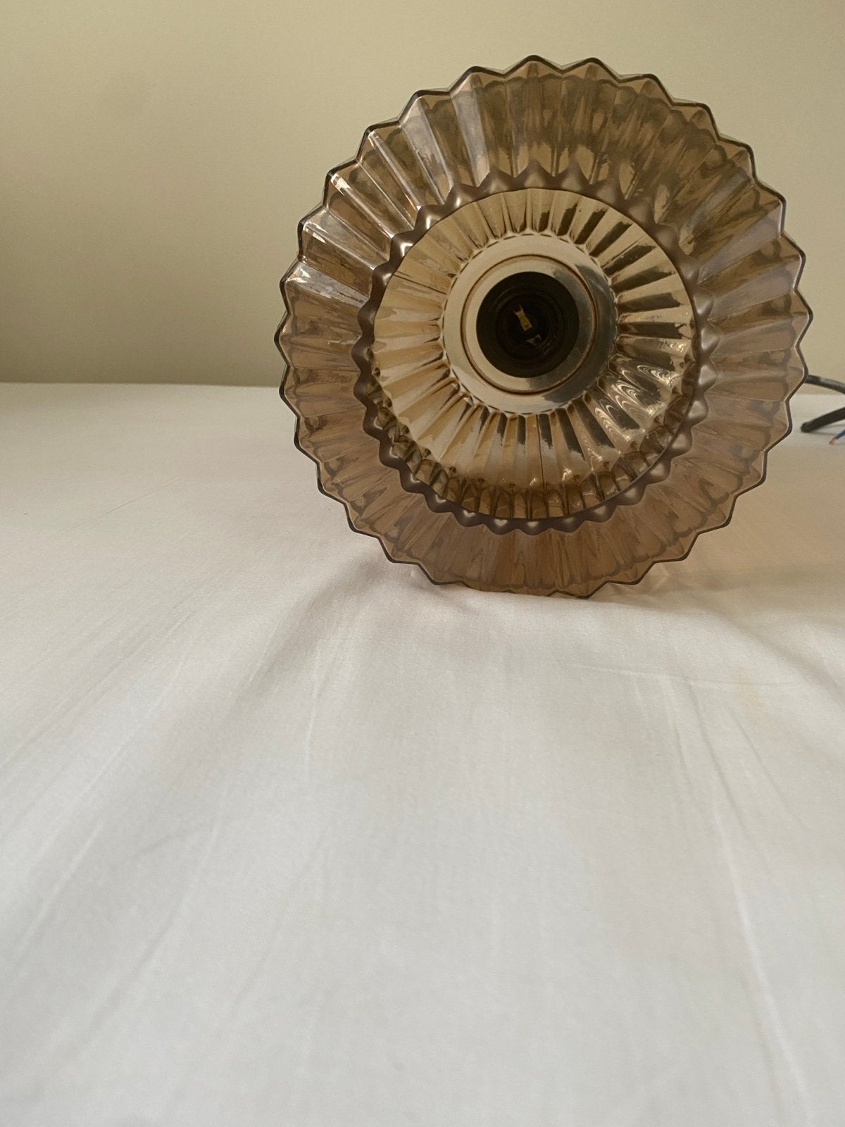 Mooie glazen hanglamp - H 25 cm - 18 cm diameter, Huis en Inrichting, Lampen | Hanglampen, Gebruikt, Minder dan 50 cm, Glas, Ophalen of Verzenden