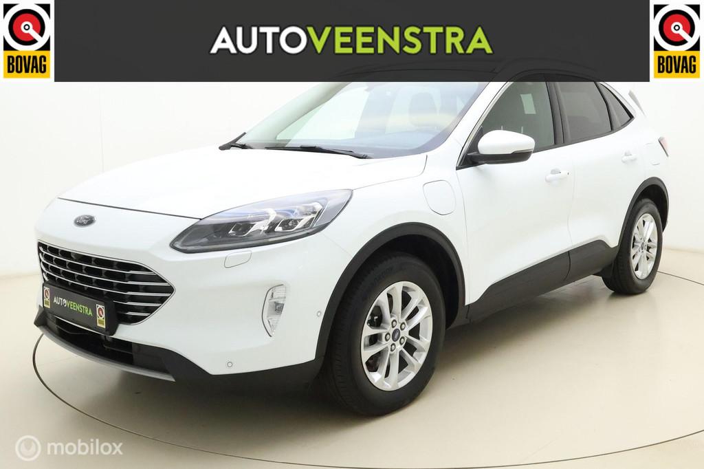 Ford Kuga 2.5 PHEV Titanium X|PANO|STOEL/STUURVERW|DAB|TREKH, Zwart, 4 cilinders, Met garantie (alle), Leder en Stof
