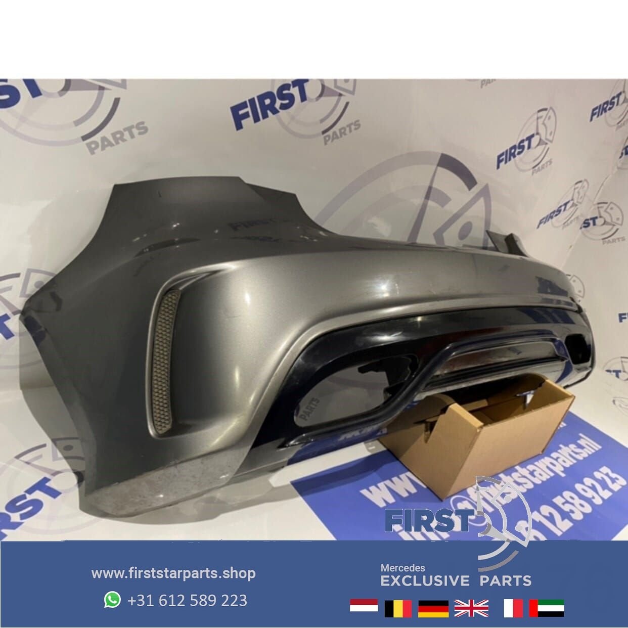 W176 A KLASSE AMG FACELIFT ACHTERBUMPER GRIJS Mercedes 2012-, Gebruikt, -, Voor, Ophalen of Verzenden