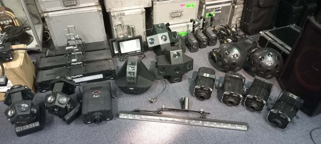 Heel veel lichteffecten discolampen disco-effecten lichtshow, Ophalen of Verzenden, Gebruikt, Overige typen, Geluidgestuurd