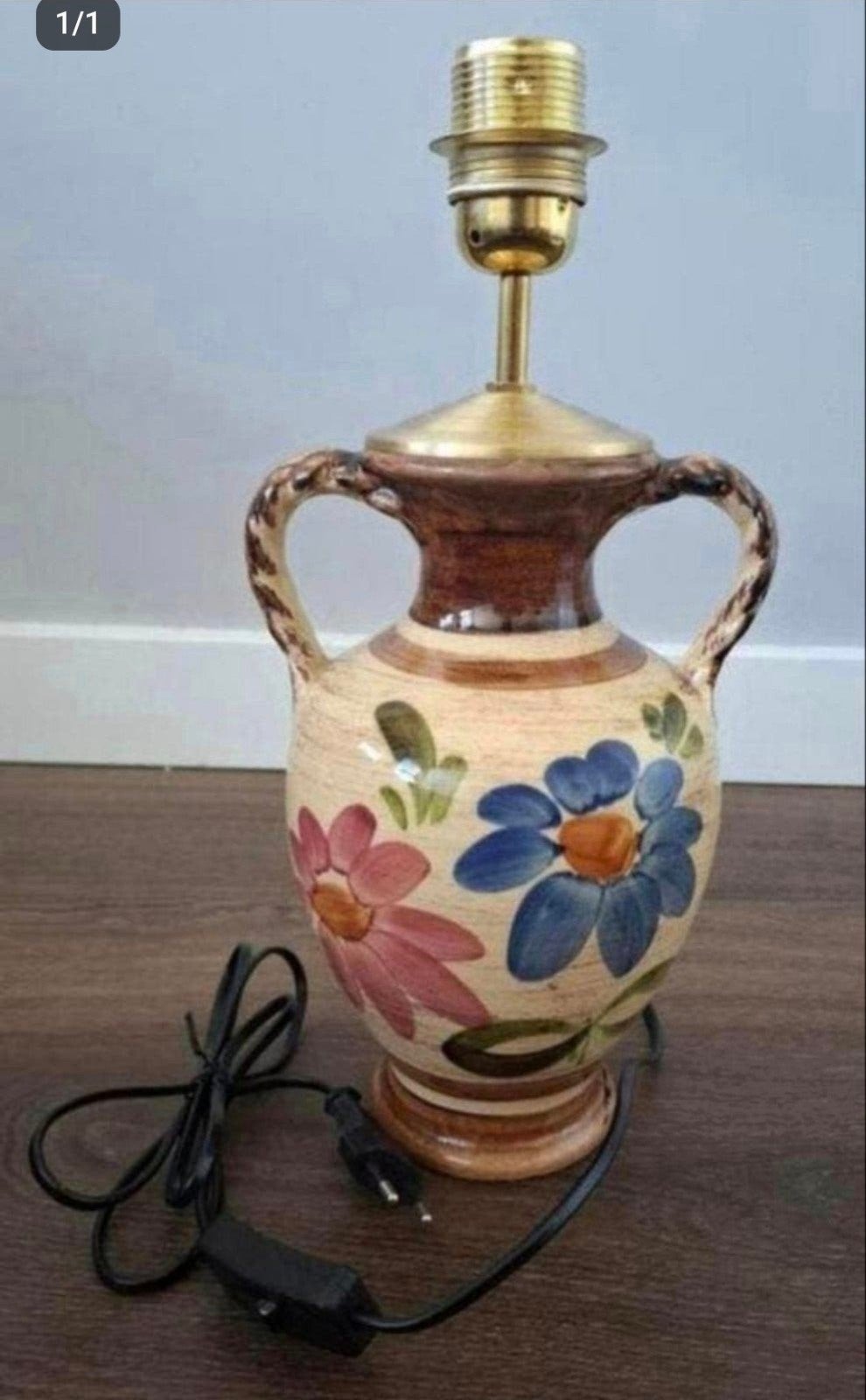 Vintage Chinees Porseleinen Tafellamp met Bloemmotief, Antiek en Kunst, Ophalen of Verzenden