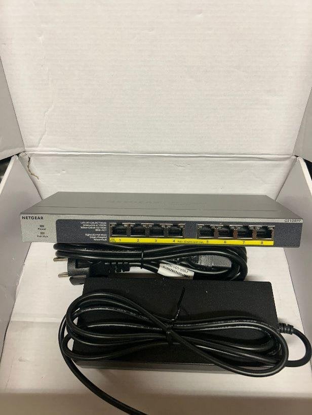 ☎️ Netgear GS108PP 8 port PoE+ Gigabit GAS108 Switch ☎️, Computers en Software, Ophalen of Verzenden, Refurbished