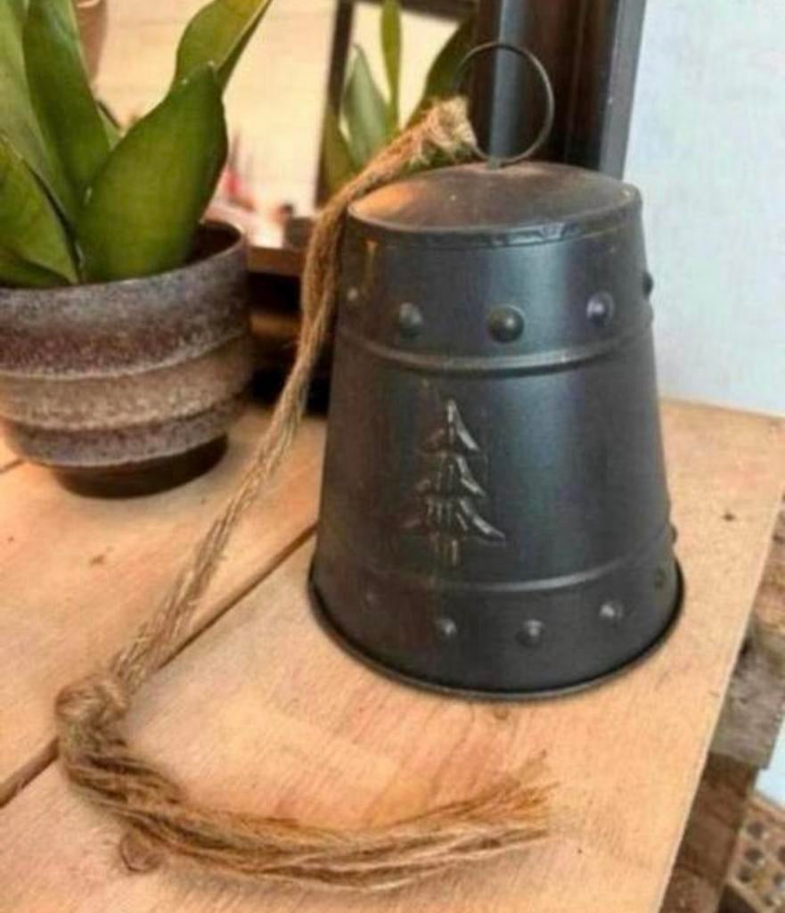 Metalen bel met jute koord ter decoratie met kerstboom, Ophalen of Verzenden