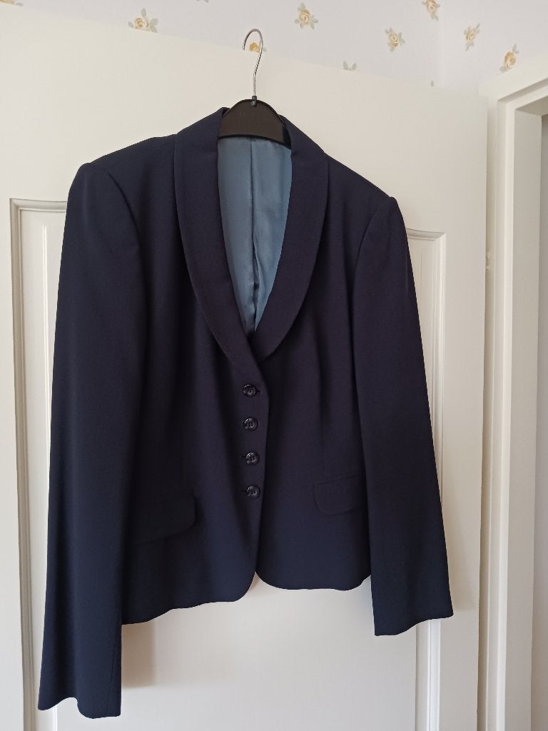 Donker blauw wollen Laura Ashley jasje, Ophalen, Blauw, Maat 42/44 (L), Nieuw