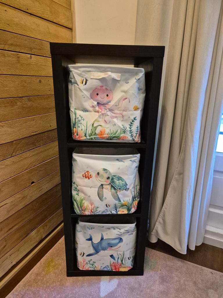 Kallax Shelves with cute sea-creature storage cubes, Ophalen, Hout, Minder dan 50 cm, Minder dan 50 cm