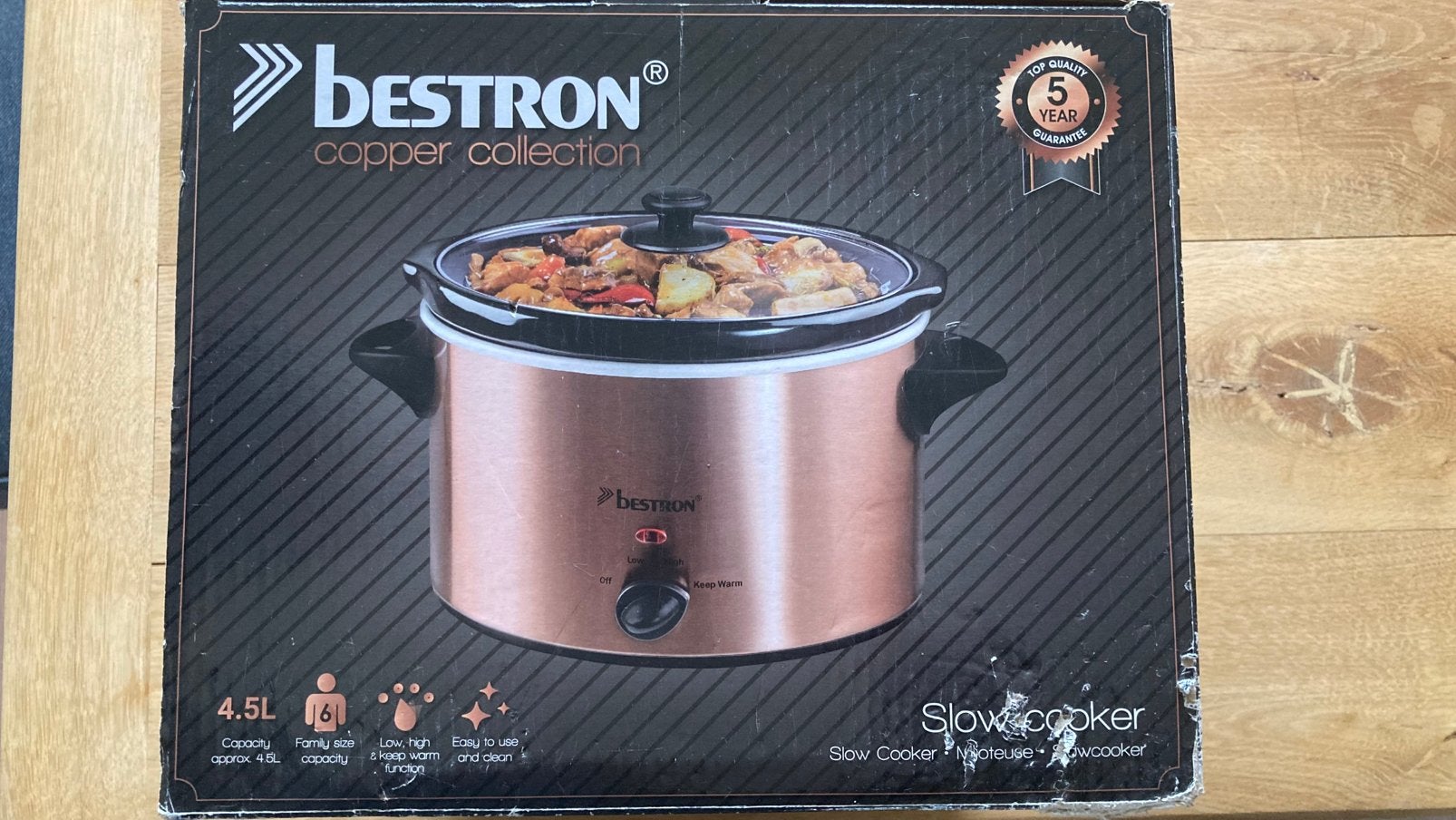 Bestron Slowcooker ASC450CO, Ophalen of Verzenden, Vaatwasmachinebestendig, Nieuw