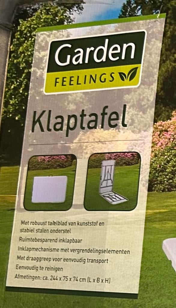 GEVRAAGD Tuintafel Garden wit klaptafel, Ophalen, Gebruikt, Rechthoekig, Kunststof