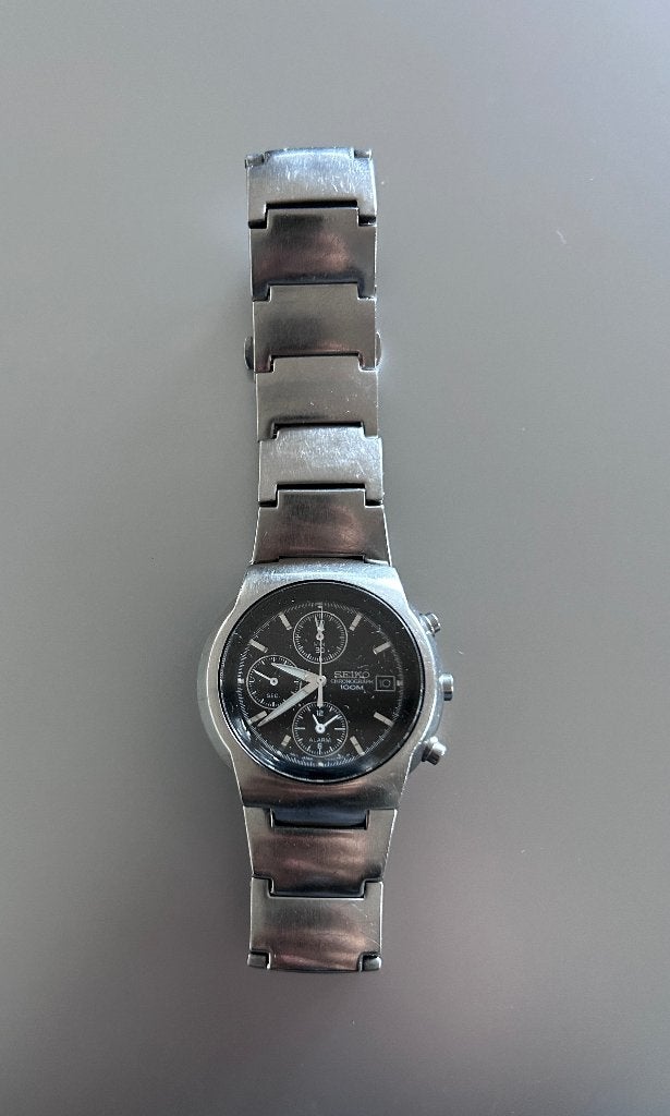 Seiko horloge – Saffierglas – Originele stalen band, Gebruikt, Staal, Polshorloge, Ophalen of Verzenden