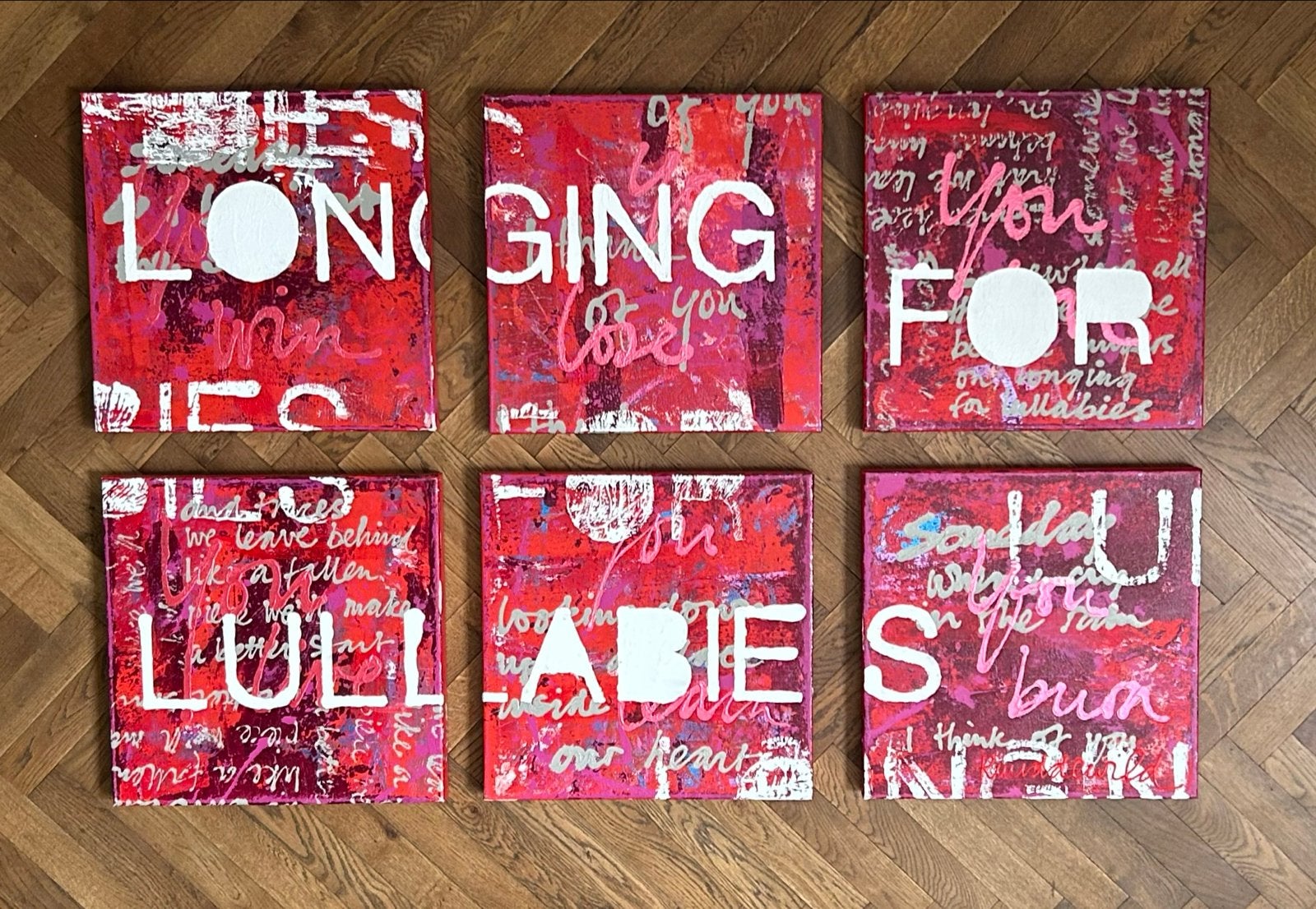 Ruud de Wild - Longing For Lullabies - Acryl op doek 6 luik, Ophalen