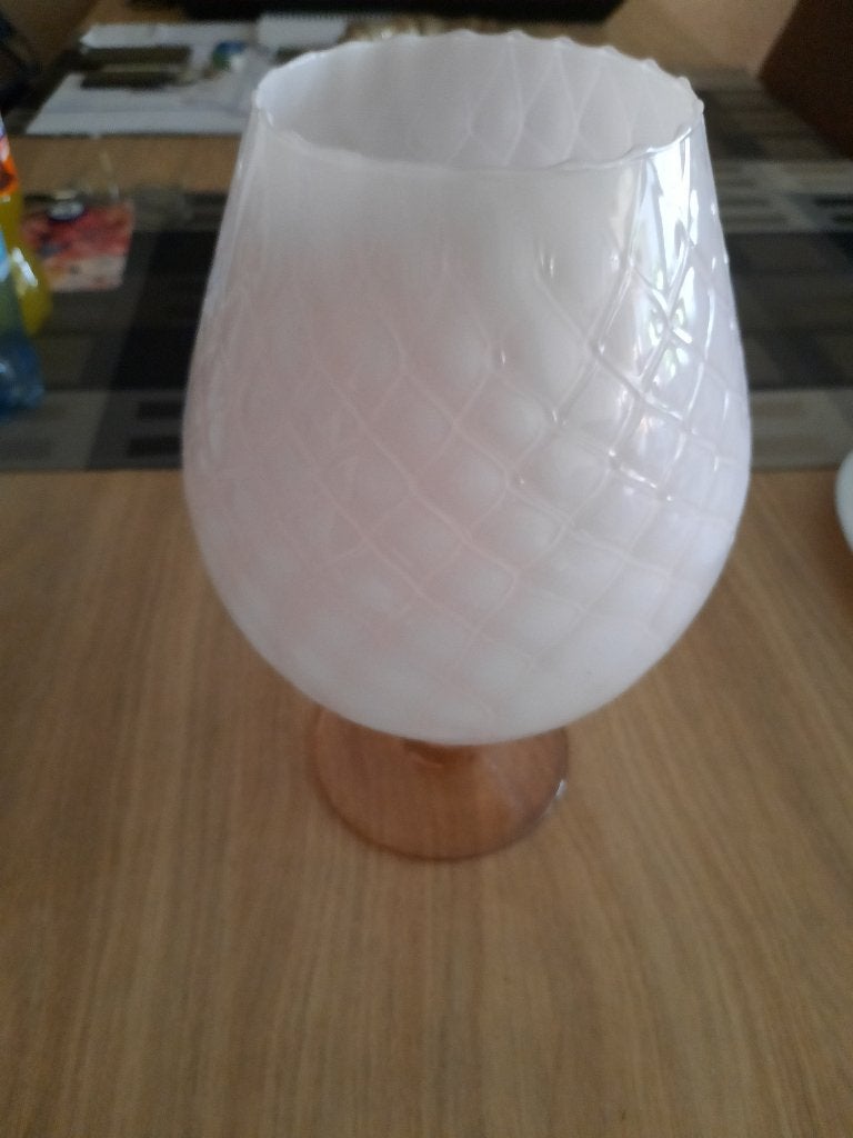 Art deco glas vaas rose,wit, Antiek en Kunst, Ophalen of Verzenden