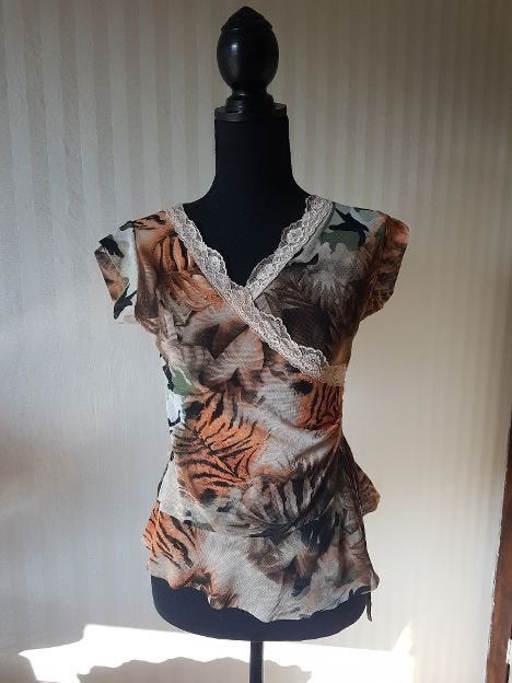 Leuke stoere top, heel apart afgewerkt, even kijken 36 XS S, Verzenden, Nieuw, Oranje, Korte mouw