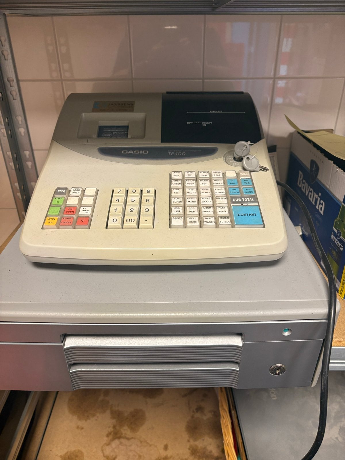 Casio TE-100 kassa met lade, Ophalen of Verzenden