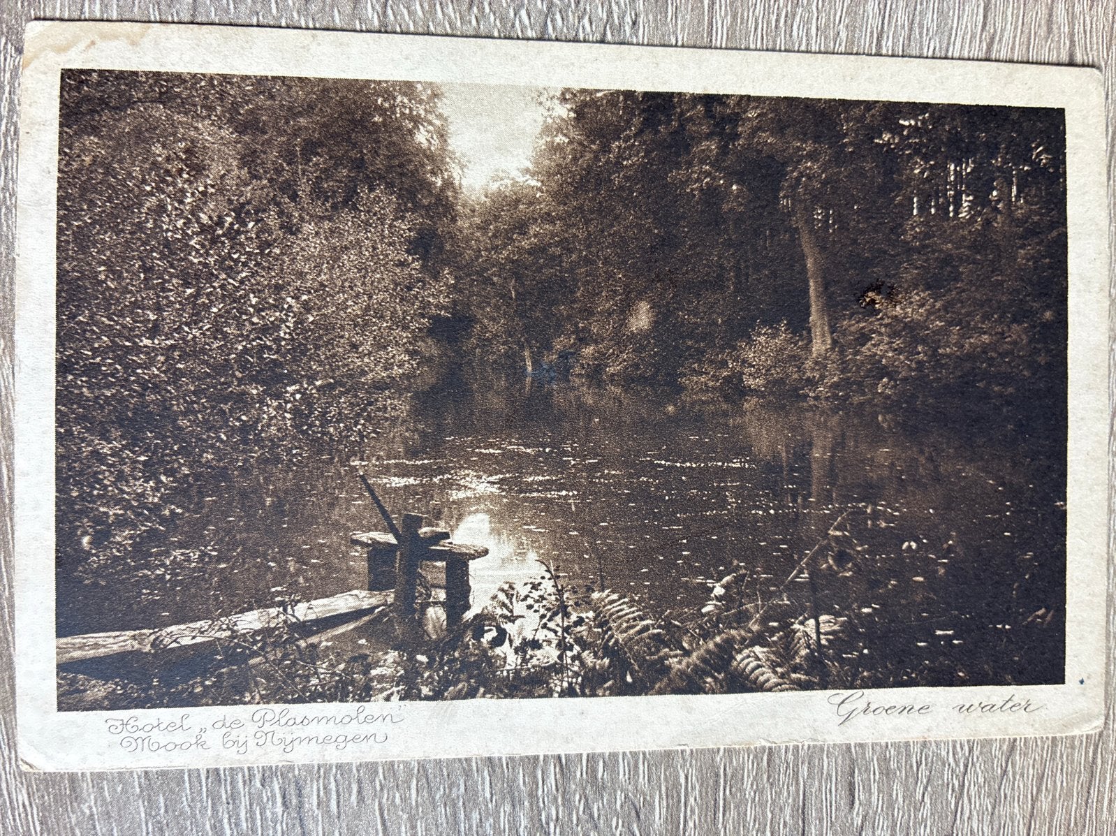 Oude ansichtkaart 'Groene water' Plasmolen bij Nijmegen, Verzamelen, Ophalen of Verzenden, Voor 1920, Gelopen, Gelderland