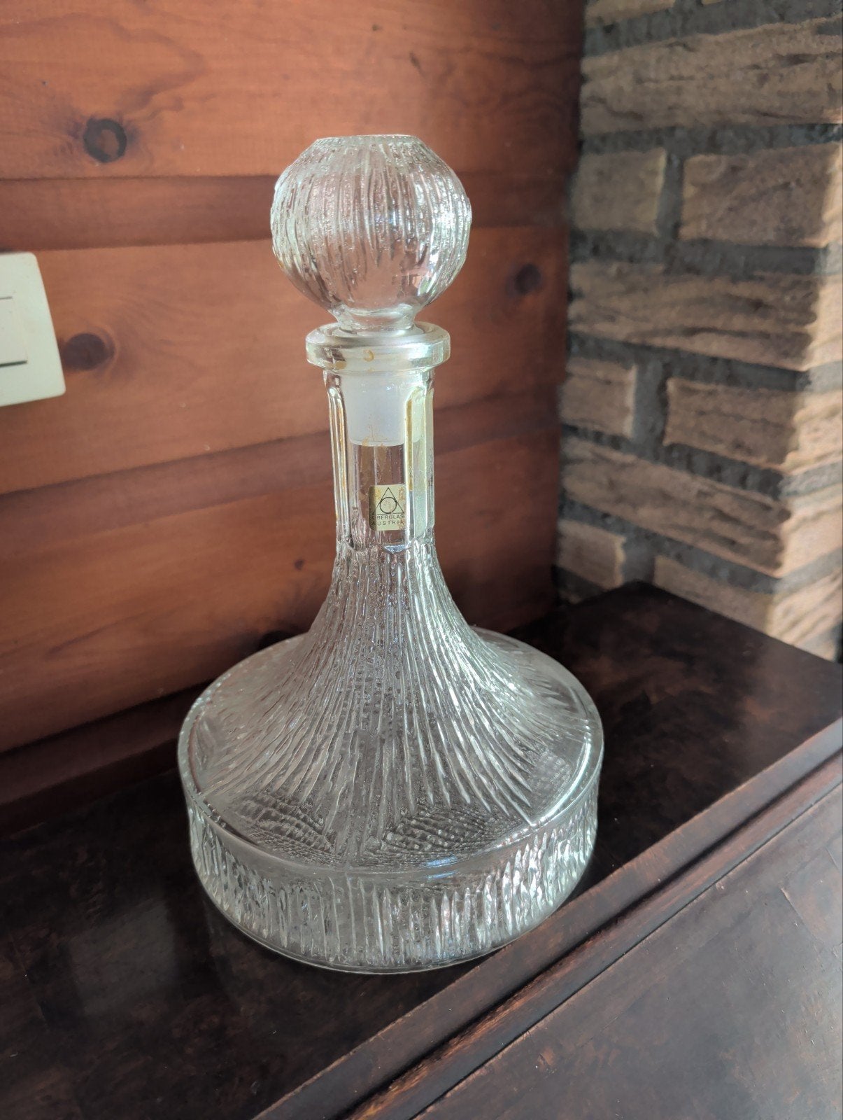 Vintage Glazen Karaf met Stop - Scandinavisch Design, Ophalen of Verzenden