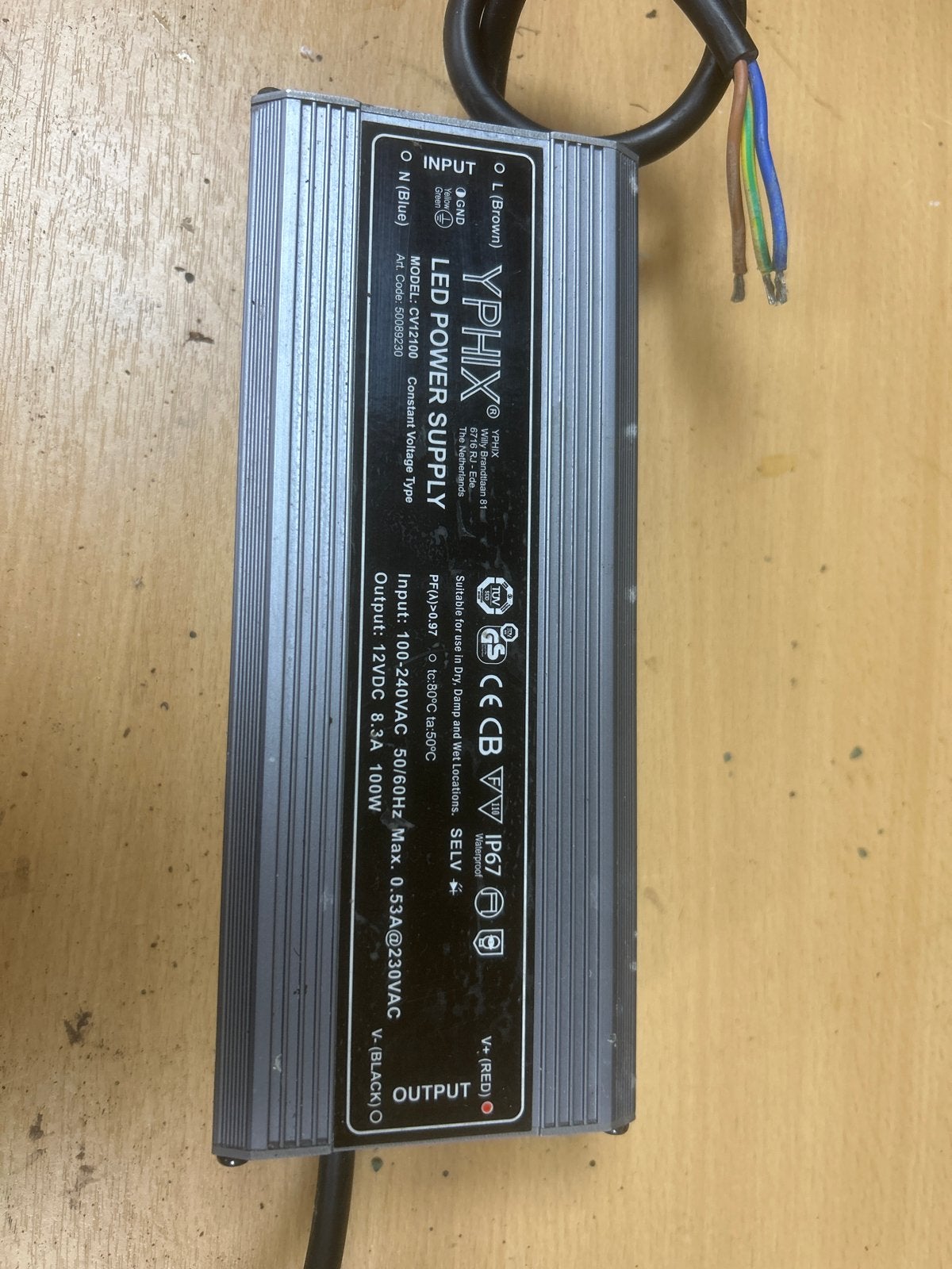 Yphix LED Power Supply CV12100 - 100W, 12VDC, IP67, Ophalen of Verzenden, Nieuw, Overige merken, Overige typen