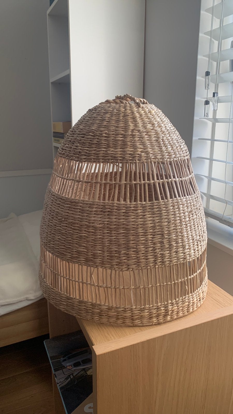 Rieten lampen kap, Ophalen, Zo goed als nieuw, Beige, Rond