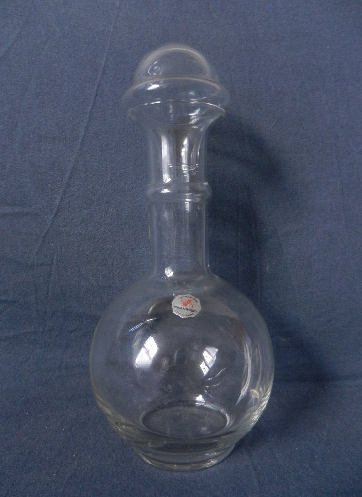 Heldere glazen karaf F. Meydam Glasfabriek Leerdam h 24,7 cm, Ophalen of Verzenden