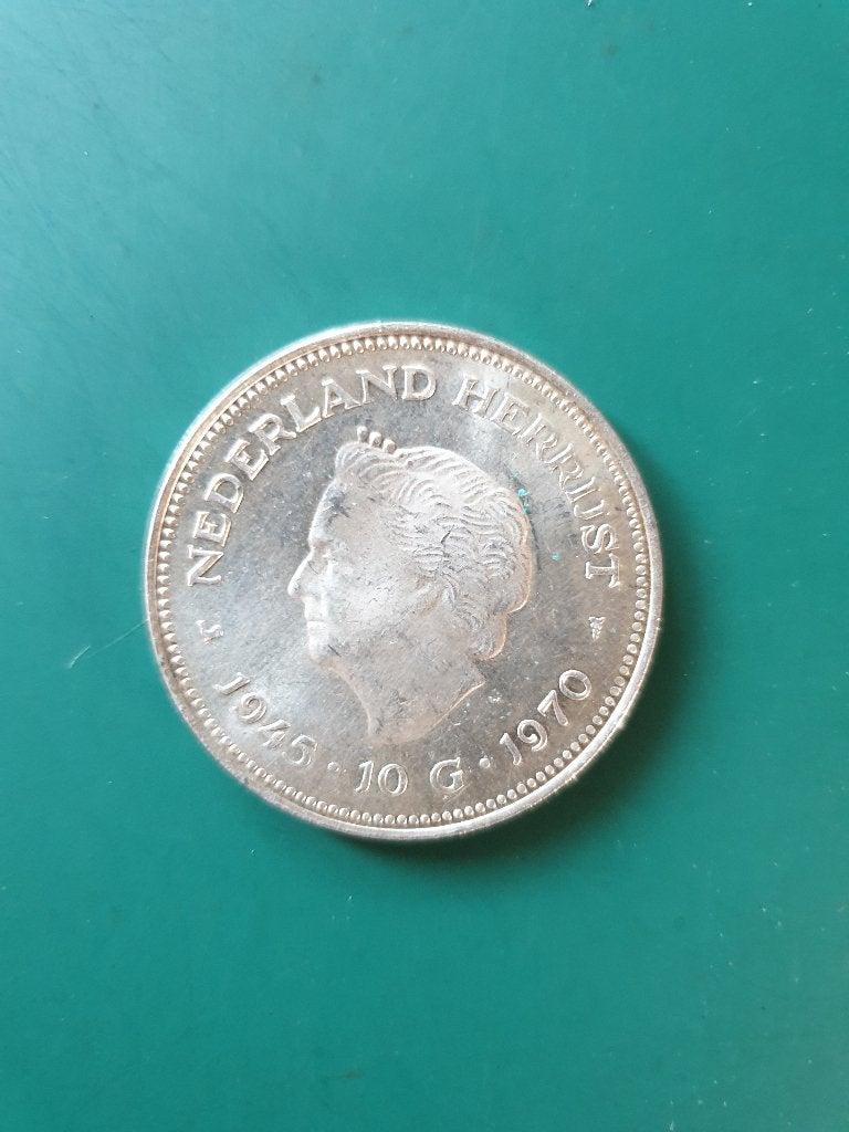 Zilveren Tientje 1945-1970, Koningin Juliana, Verzenden, Zilver, Losse munt