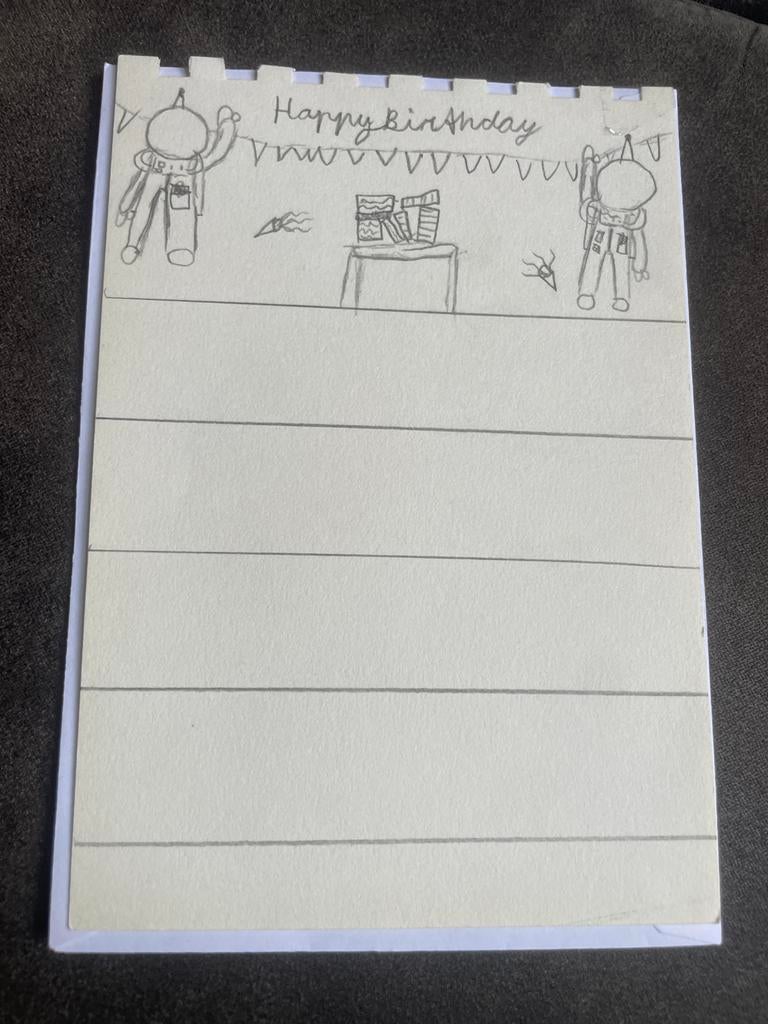 Zelf getekende astronauten kaart. (Niet mijn beste werk), Ophalen of Verzenden