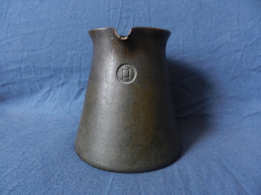 Brouwer bruine aardewerk kan met medaillon 1916 (chipjes), Ophalen of Verzenden
