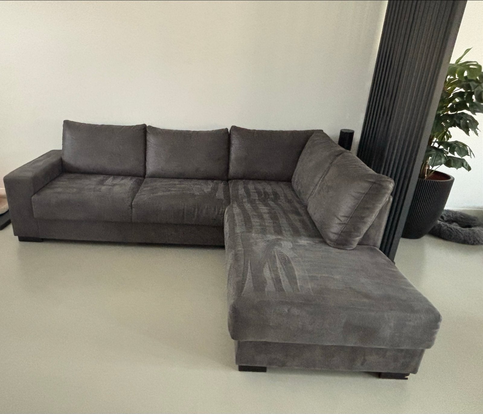 Grijze hoekbank - comfortabel en ruim, Huis en Inrichting, Ophalen, 250 tot 300 cm, Hoekbank, Driepersoons