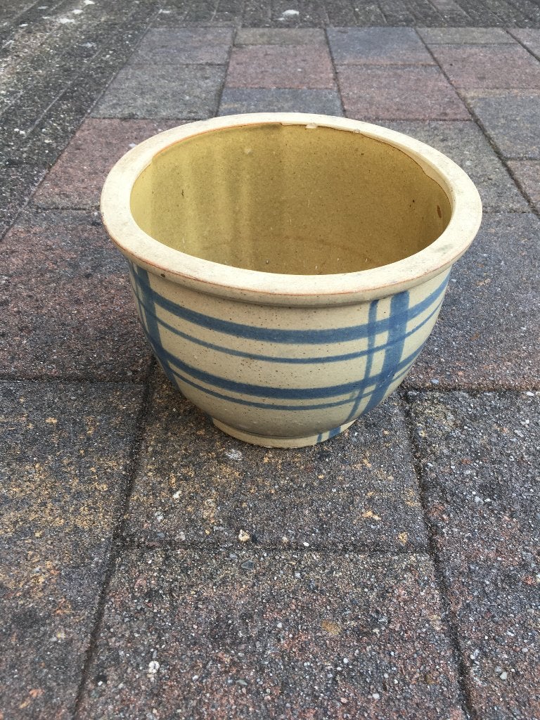 Grote grof gebakken bloempot, Tuin en Terras, Bloempotten, Ophalen, Gebruikt, Rond, Aardewerk