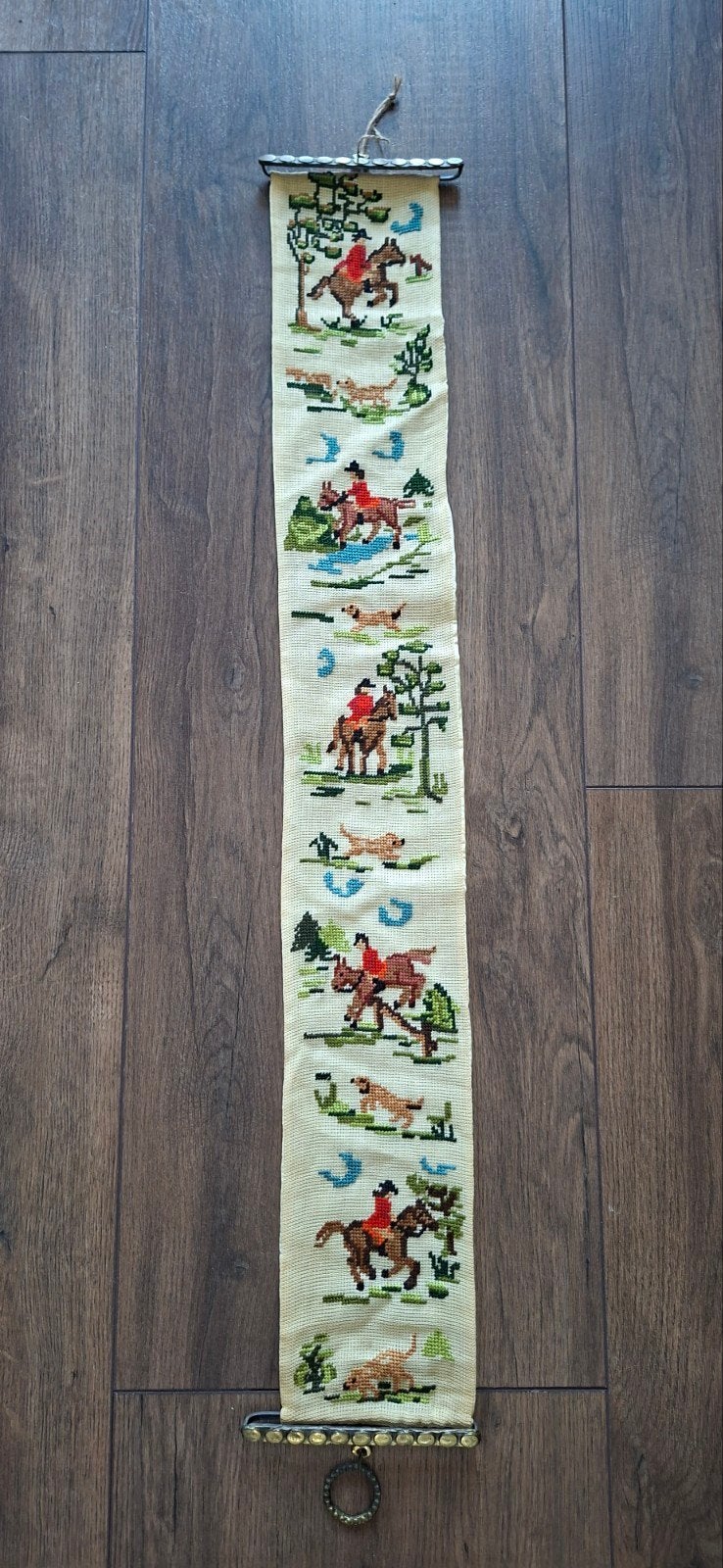 geborduurde wandhanger schellekoord, Ophalen of Verzenden, Gebruikt