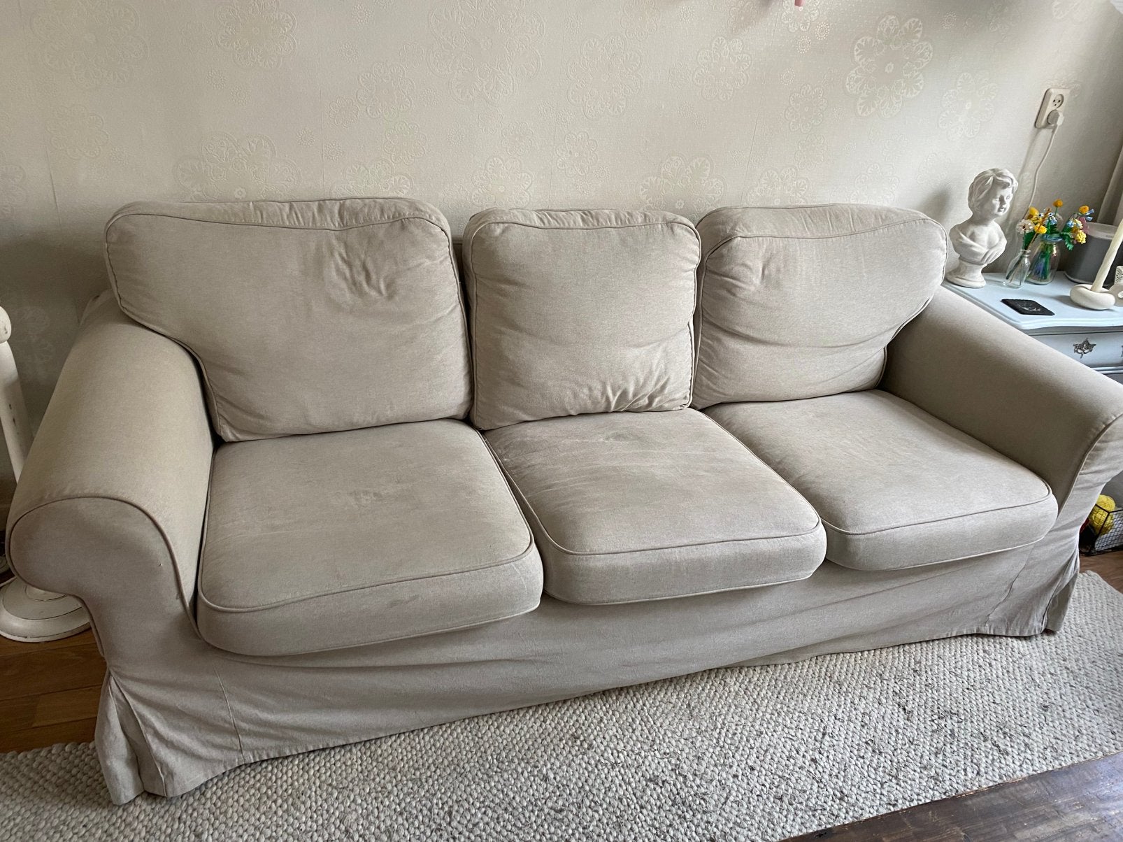 3-zits bank van Ikea met afneembare hoezen, Ophalen, Gebruikt, Driepersoons, 75 tot 100 cm