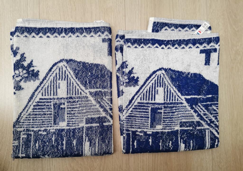 NieuwSet van 2 Texel Keukendoeken - Blauw/Wit met Boerderij, Ophalen of Verzenden, Nieuw, Blauw, Theedoek of Handdoek