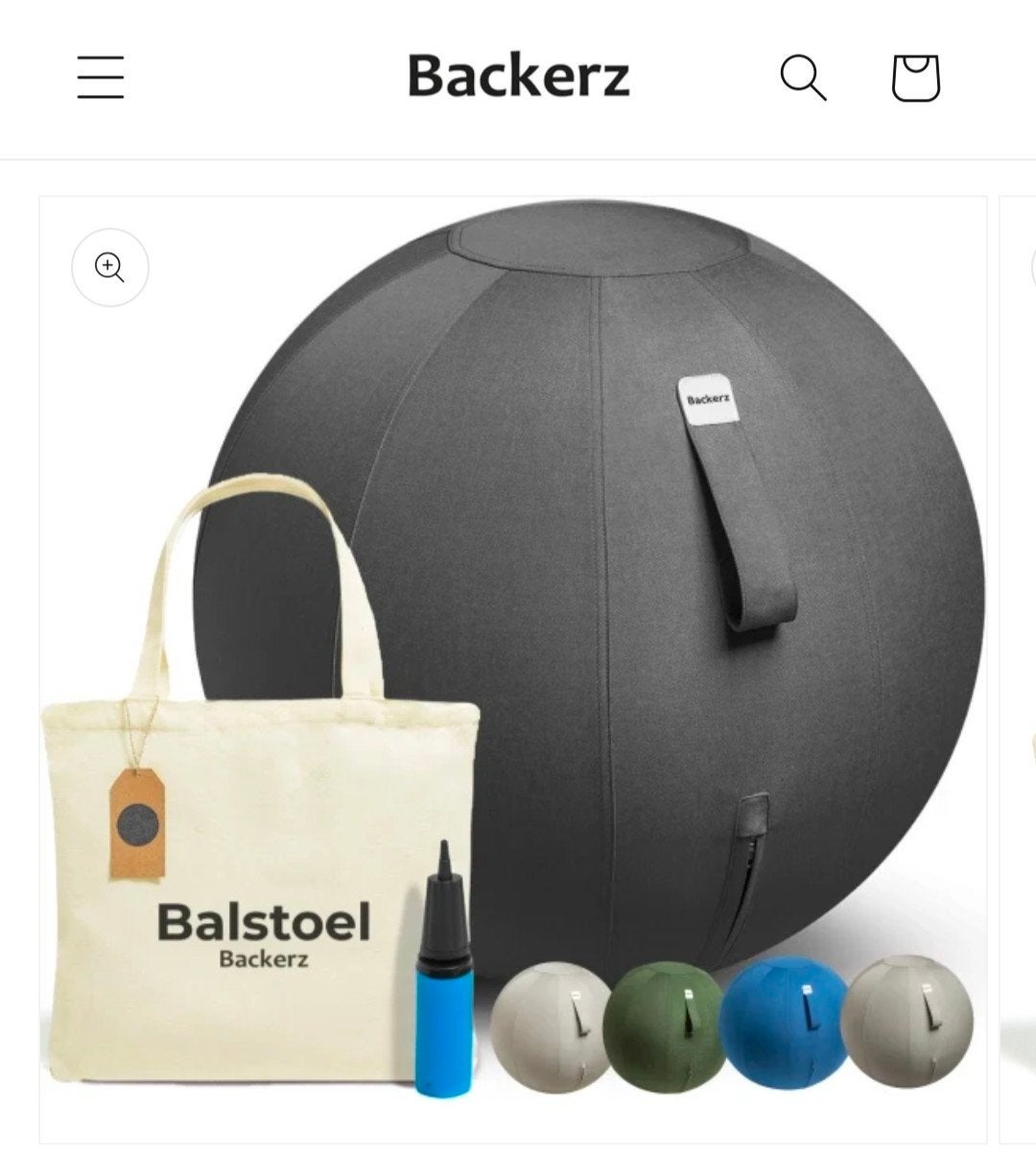 Backerz Balstoel - Ergonomische Zitbal met Hoes, Kunststof, Nieuw, Ophalen of Verzenden, Ergonomisch, Modern