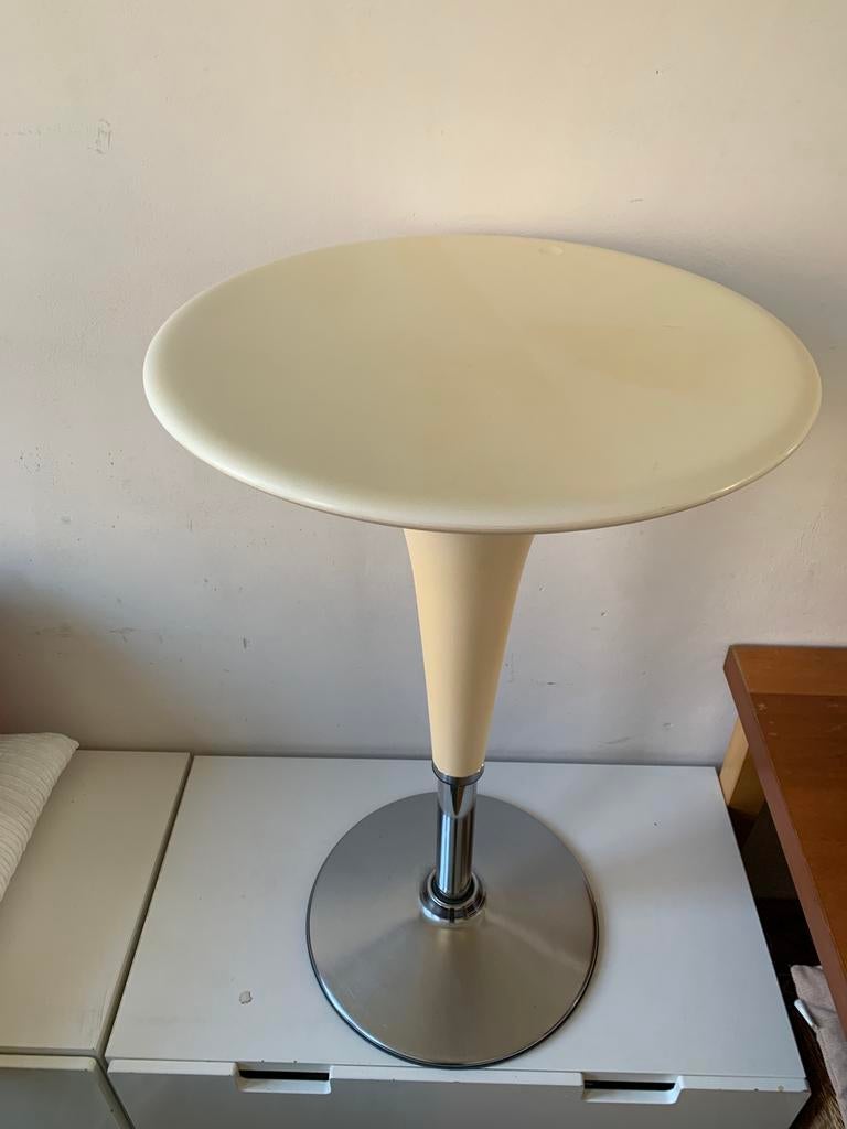 Bartafel rond / hoge tafel (wit/beige), Ophalen, Gebruikt, 60 tot 90 cm, 1 kruk