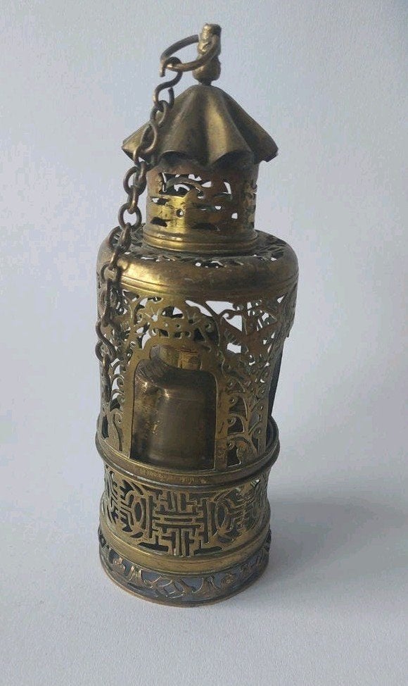 Antieke 19e eeuwse chinese opium lamp, Antiek en Kunst, Antiek | Koper en Brons, Ophalen of Verzenden, Koper