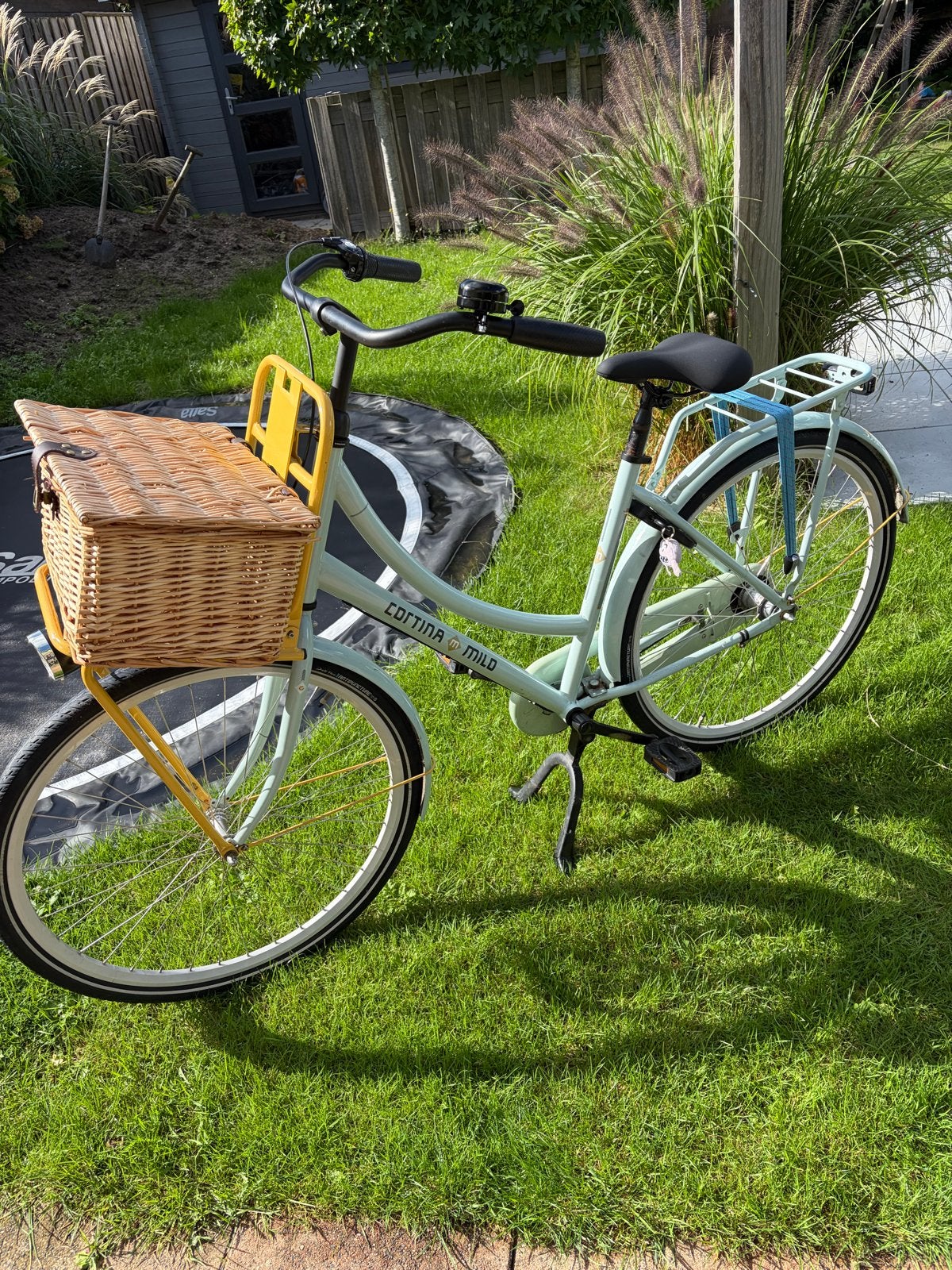 Cortina Milo Damesfiets - Lichtblauw met mand, Terugtraprem, Gebruikt, Versnellingen, 50 tot 53 cm