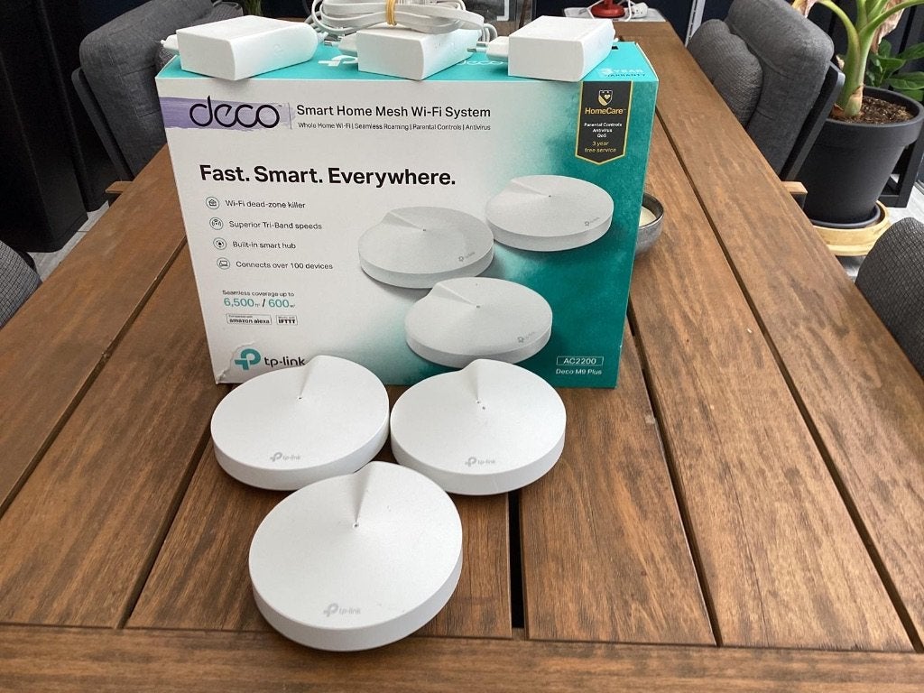 TP Link M9 Plus Deco set van 3, Ophalen of Verzenden, Zo goed als nieuw, TP-Link Deco