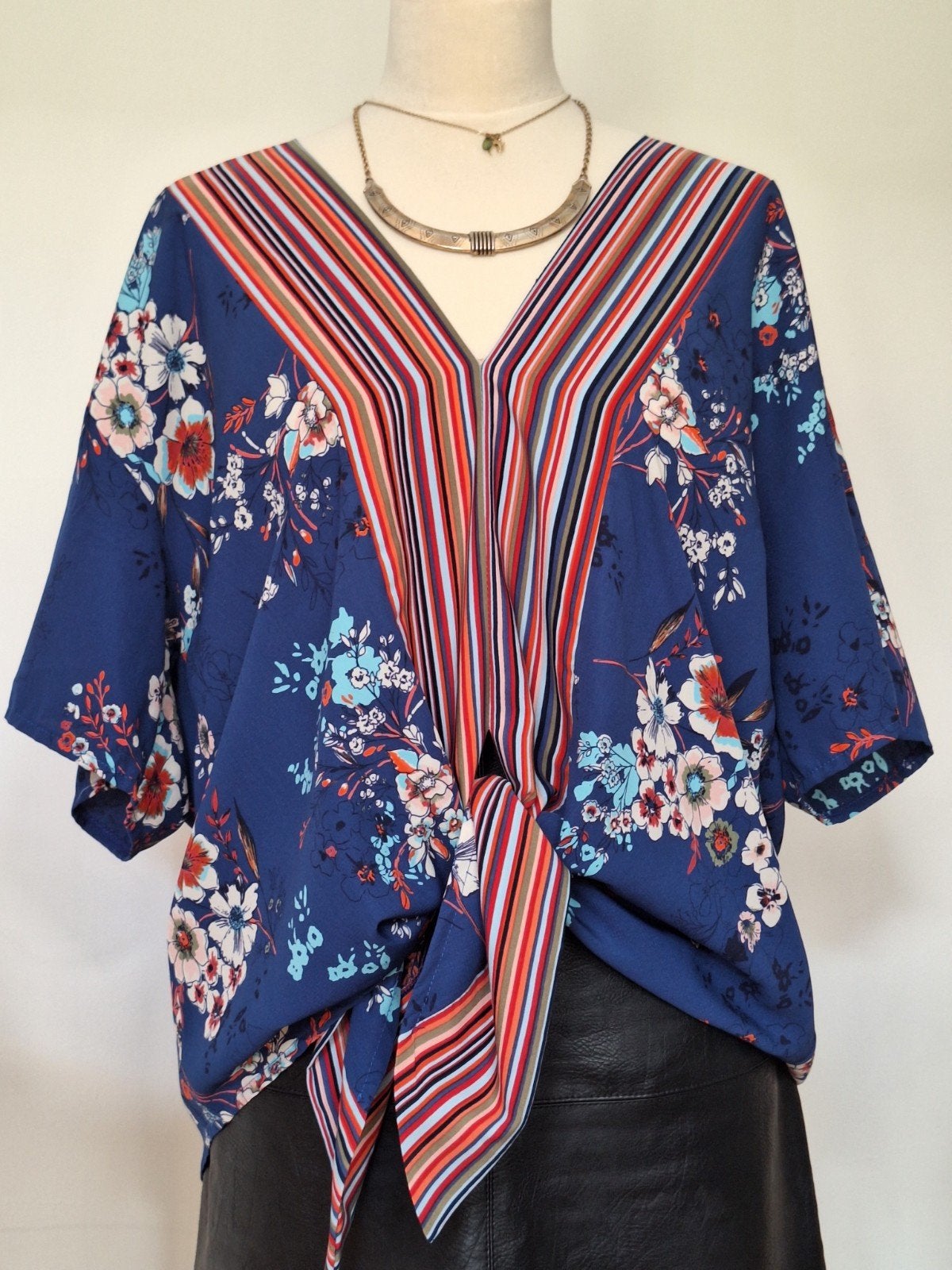 Leuke Paprika blouse maat 44/46, Blauw, Maat 46/48 (XL) of groter, Ophalen of Verzenden, Zo goed als nieuw