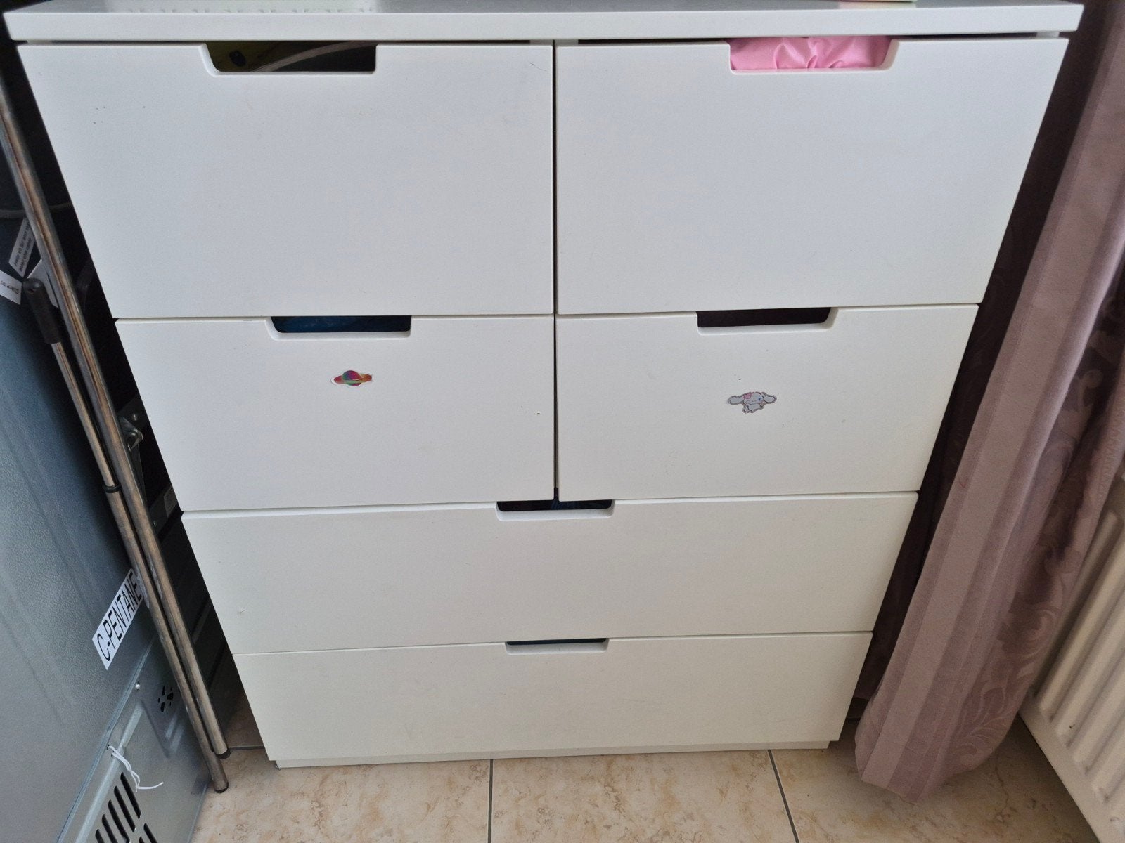 Nordli ladekast, Ophalen, Gebruikt, 5 laden of meer, 100 tot 150 cm