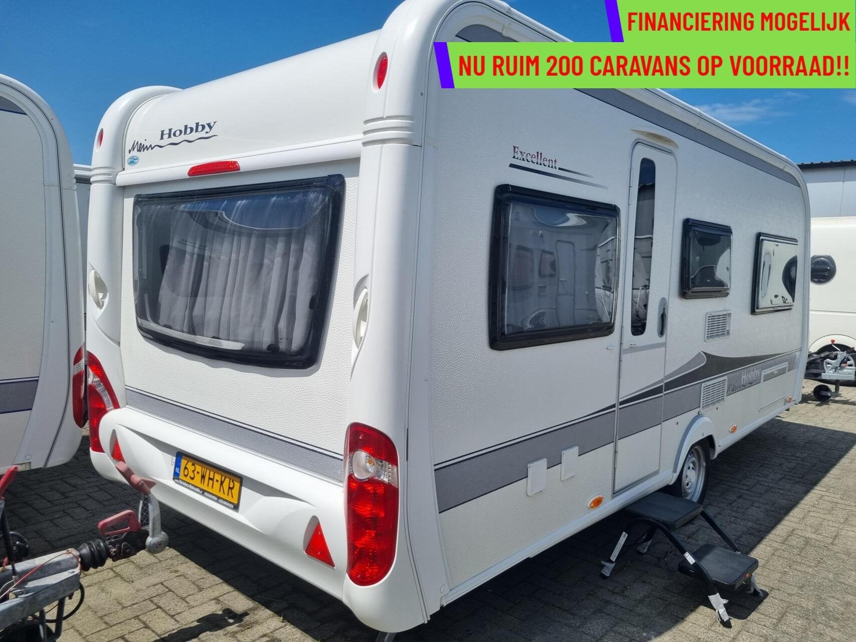 Hobby 495 UL excellent ENKELE BEDDEN + VOORTENT + FIETSENDR, Hordeur, Rondzit, Hobby, 7 tot 8 meter