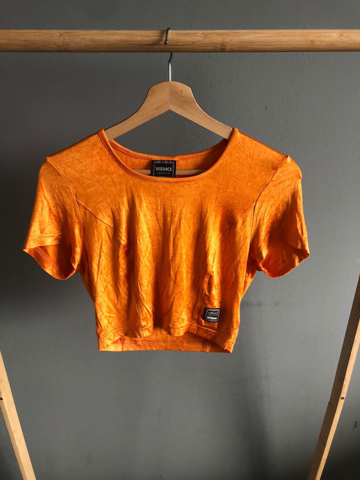 Vintage versace top, Ophalen of Verzenden, Zo goed als nieuw, Zwart, Zonder mouw