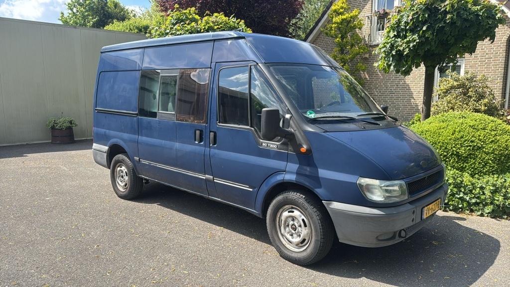 Ford Transit 300M 2.4TDdi HD DC (bj 2005), Auto's, Gebruikt, Blauw, Alarm, 2402 cc