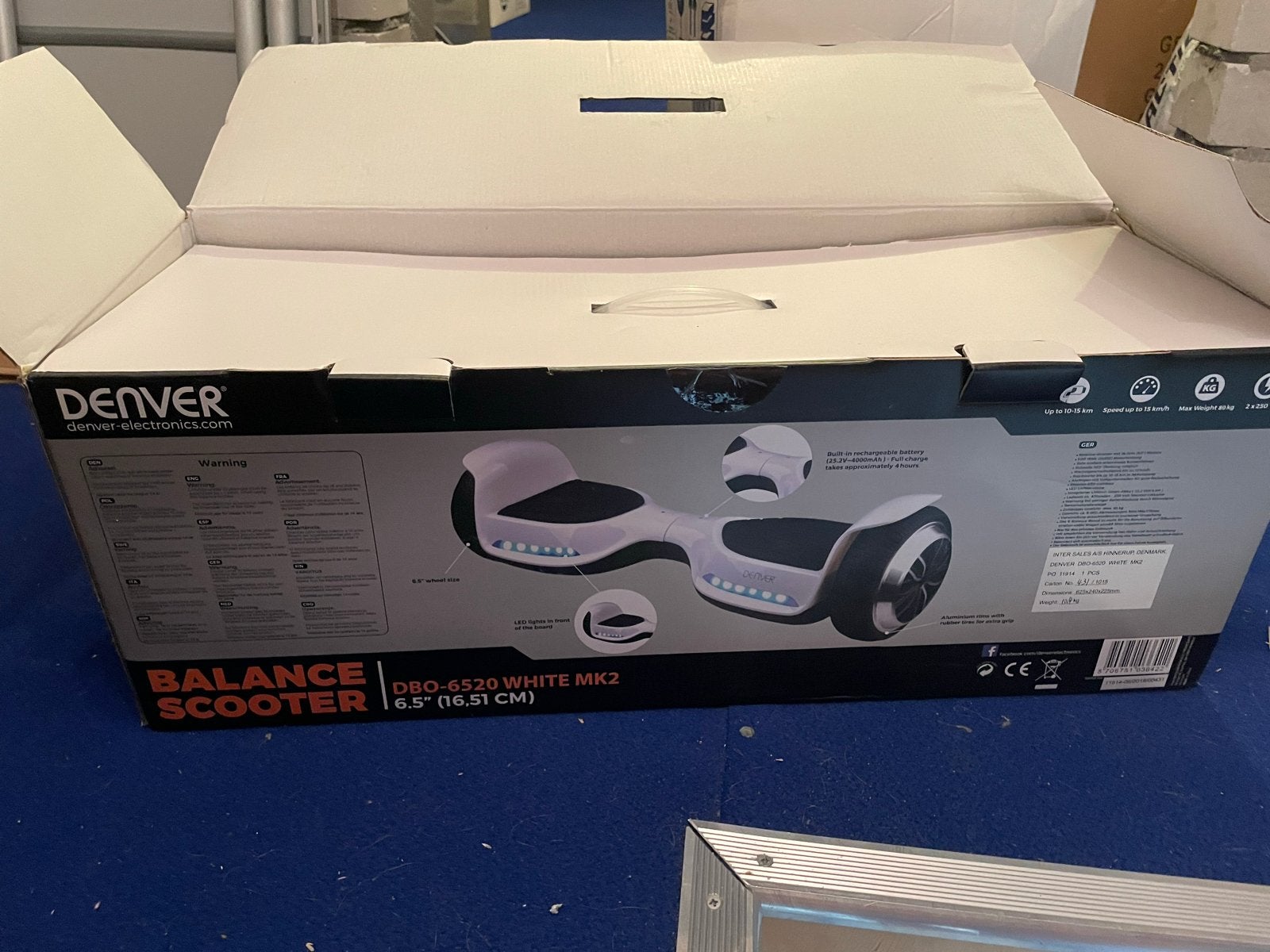 Denver Balance Scooter DBO-6520 White MK2, Ophalen, Gebruikt, Elektrische step (E-scooter)
