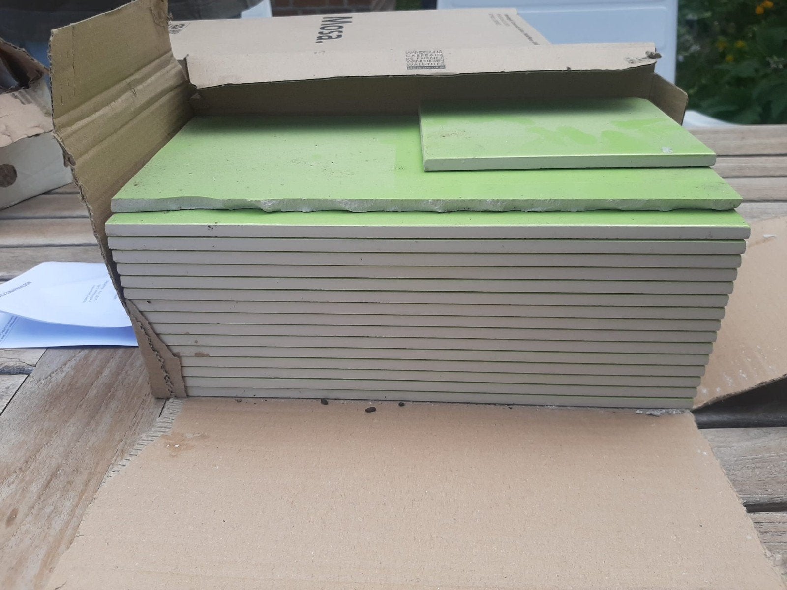 Groene wandtegels, Doe-het-zelf en Verbouw, Tegels, Ophalen, Nieuw, 20 tot 40 cm, Minder dan 5 m²
