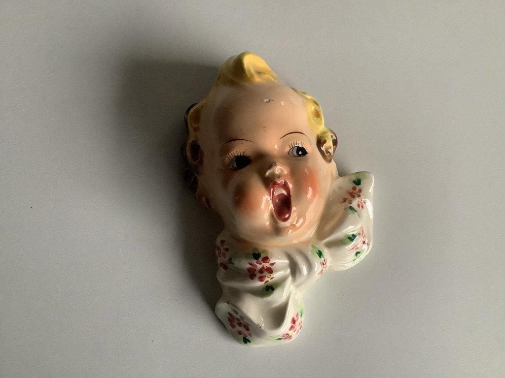 Vintage guitig porseleinen kinderhoofdje Kentucky Royal, Ophalen of Verzenden