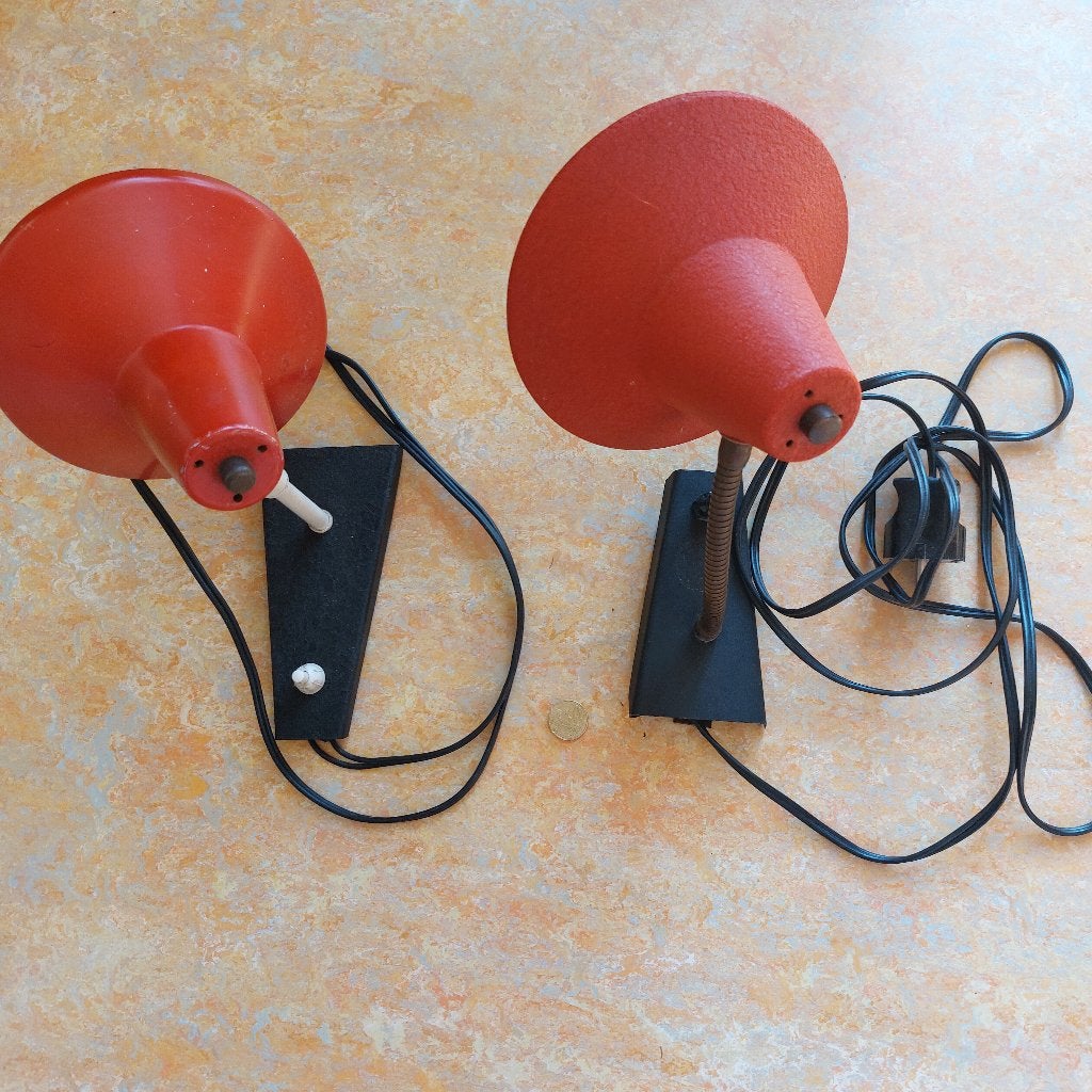 Vintage wandlampjes, Huis en Inrichting, Lampen | Wandlampen, Gebruikt, Rood, Metaal, Wandlamp