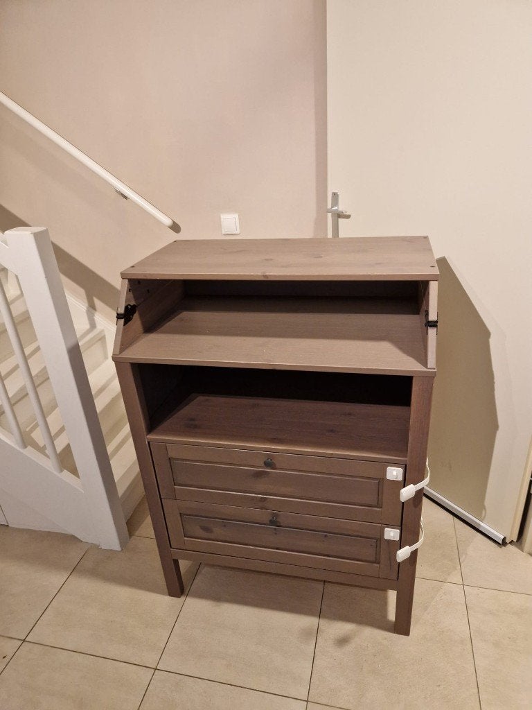 SUNDVIK Aankleedtafel/ladekast (bruin), Ophalen, 50 tot 70 cm, 105 cm of meer, Zo goed als nieuw