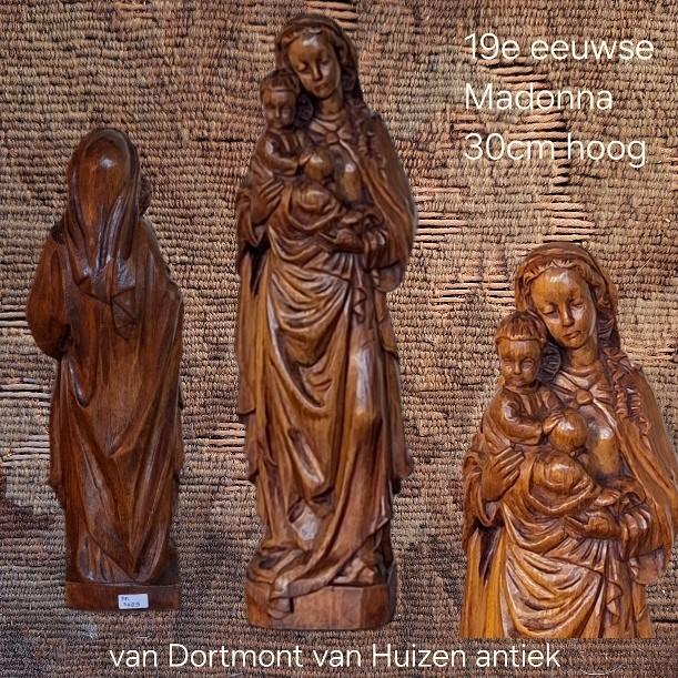 Madonna, 19e eeuw., Ophalen of Verzenden, 20 - 50 cm, Beeld, Hout